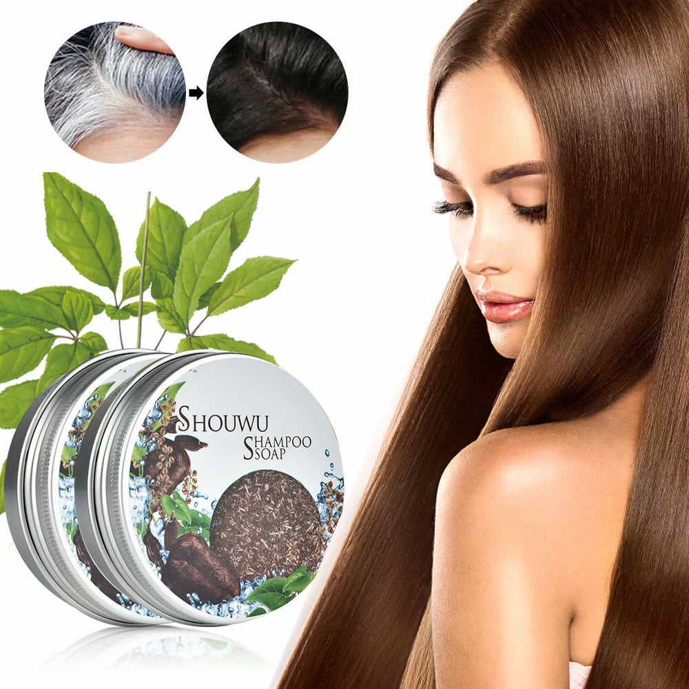 2PCS Natural Hair Darkening Shampoo Bar, Helps Stop Hair Loss and ...