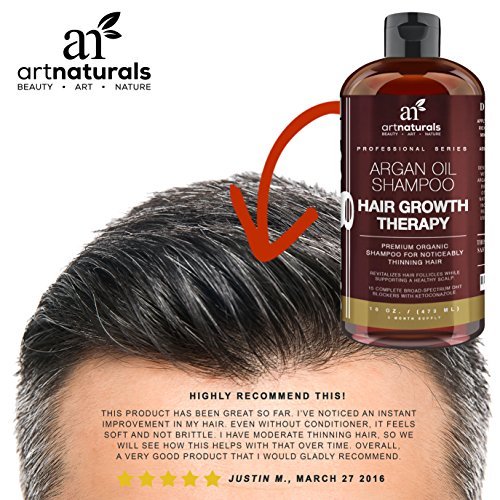 Art Naturals Organic Argan Oil Hair Loss Shampoo for Hair Regrowth 16 ...