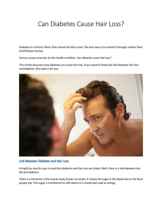Can Diabetes Cause Hair Loss?