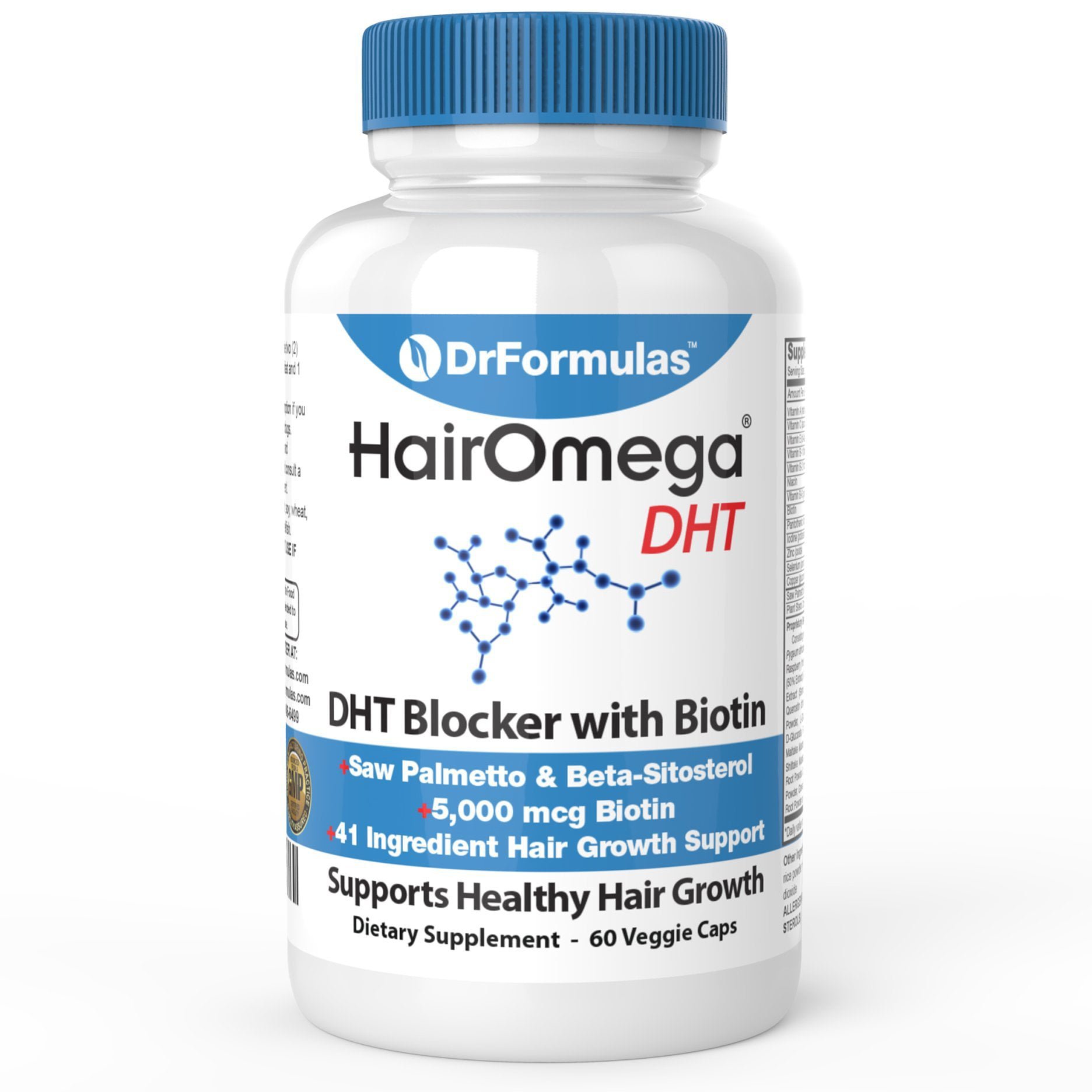DrFormulas HairOmega DHT Blocker Biotin 5000 mcg Vitamins for Hair ...
