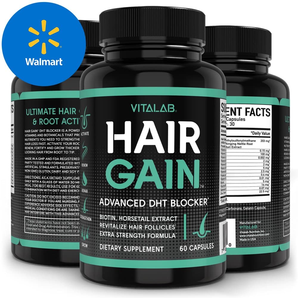 Hair Gain, Hair Growth Supplement, DHT Blocker Vitamins, Hair Loss ...