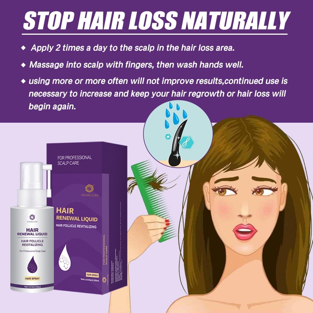 HAIRCUBE Fast Hair Growth Essence Spray Stop Hair Loss Liquid Damaged ...