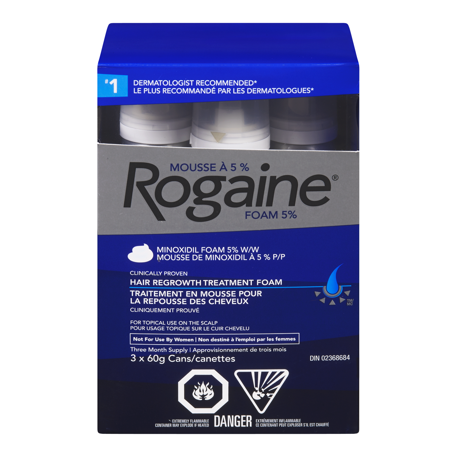 Rogaine Mens Hair Loss &  Thinning Treatment for Hair Regrowth, 5% ...
