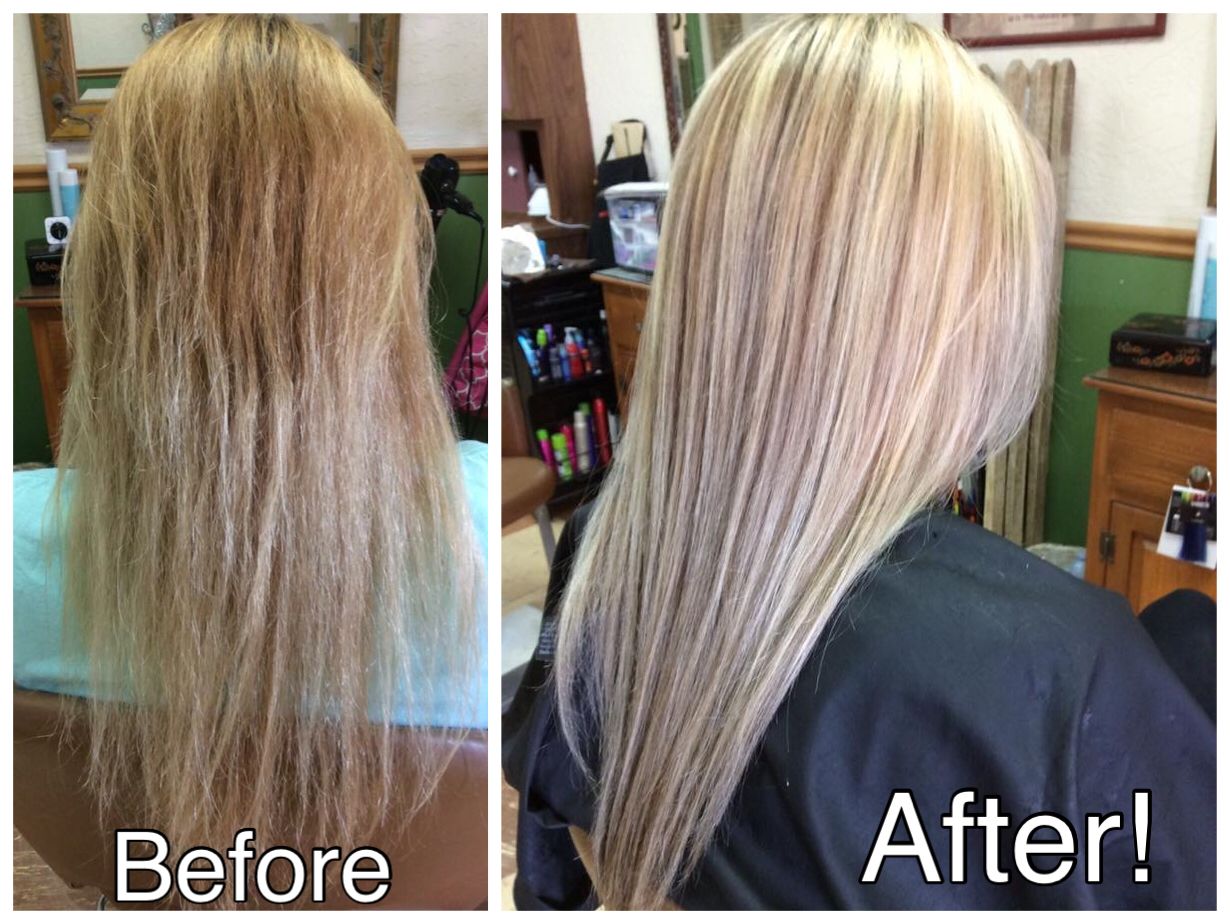 Super damaged fine hair fixed with lots of very thin ...
